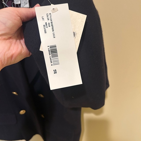 *NWT* Vintage Stephanie Andrews Navy Wool Blazer with Gold Buttons - Picture 5 of 5